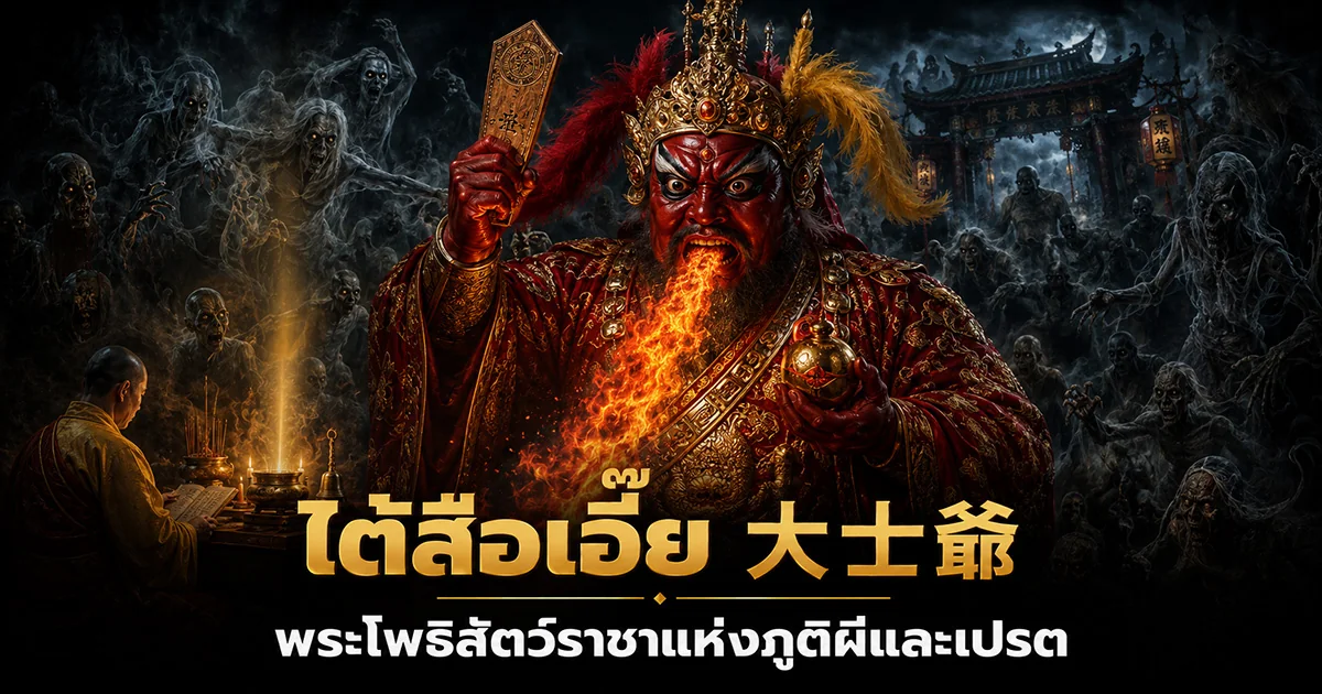 หุ่นกระดาษเทพหน้าเพลิงในพิธีทิ้งกระจาดสารทจีน