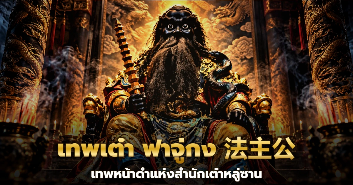 รูปเคารพเทพหน้าดำถือกระบี่พันงูของสำนักเต๋า