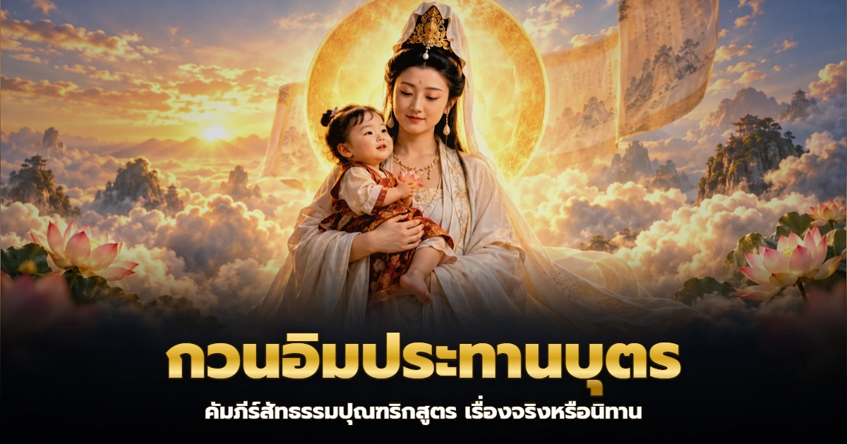 รูปปั้นเจ้าแม่กวนอิมอุ้มเด็กทารกในสวรรค์