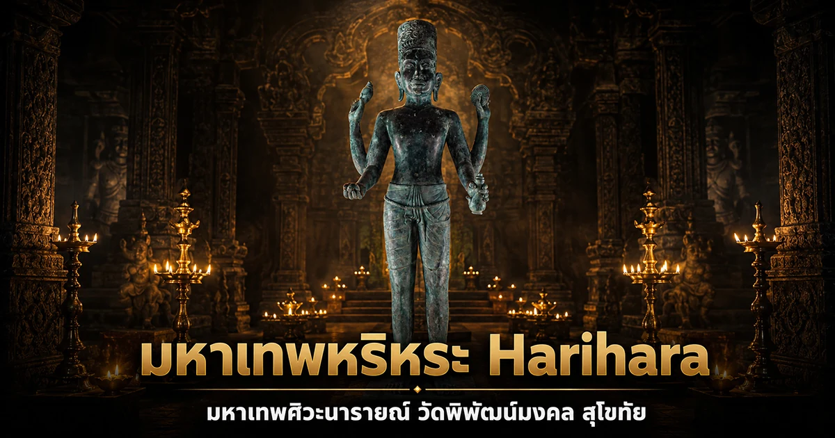 เทวรูปพระหริหระครึ่งศิวะครึ่งวิษณุในวิหารล้านนา