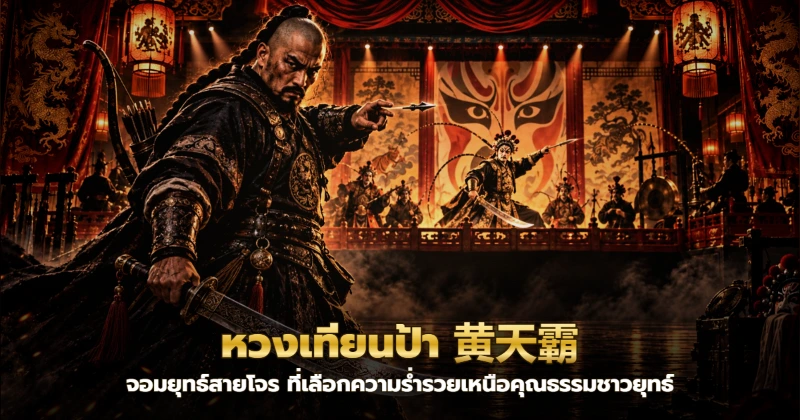 จอมยุทธ์จีนโบราณถืออาวุธซัดทองกลางพายุหิมะ
