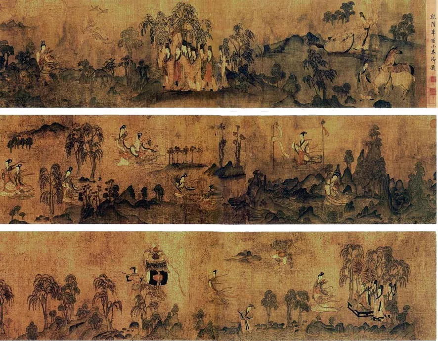 ภาพม้วน 洛神赋图 ผลงานกู้ไข่จือ จิตรกรแซ่กู้ ฉบับคัดลอกสมัยซ่ง