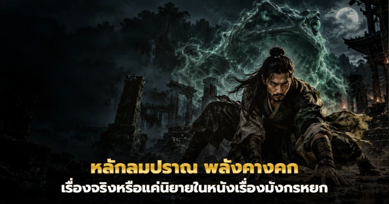 นักฝึกมวยจีนย่อตัวฝึกลมปราณแบบวิชาคางคก